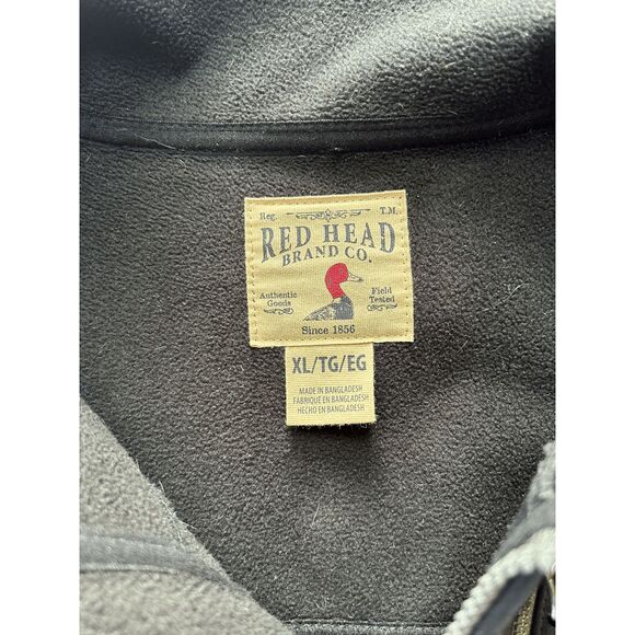 Men's Red Head Full Zip Black Jacket Size XL Fleece Lined, Pockets - Picture 4 of 9